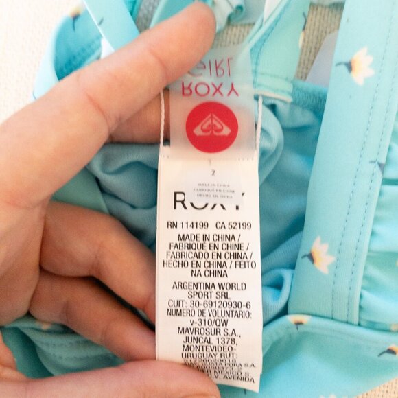 Roxy Girl Blue Floral Ruffle Strap One-Piece Swimsuit Size 2 Baby - Picture 3 of 3